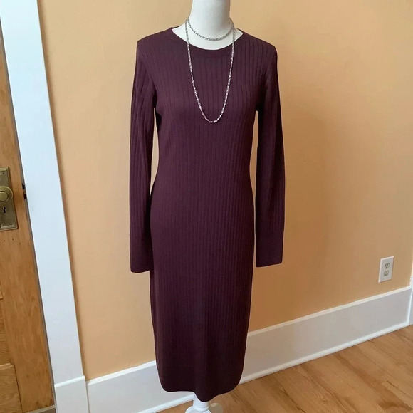 UNIQLO JIL SANDER Maroon Wool Sweater Dress Size M - Picture 9 of 16